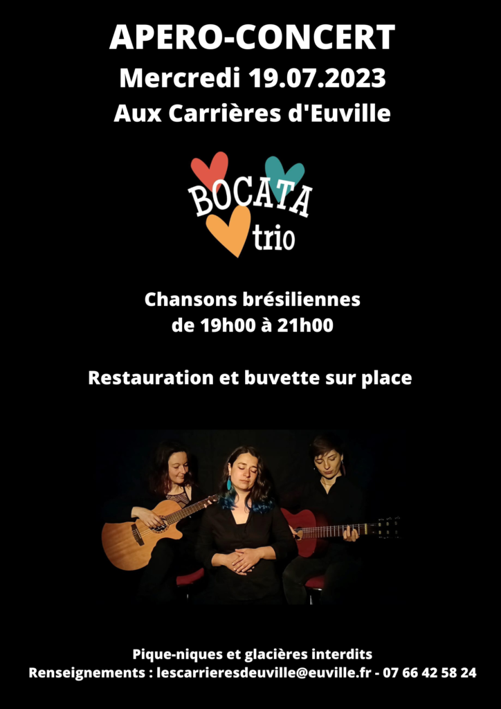Apéro-Concert aux Carrières d’Euville avec BOCATA trio